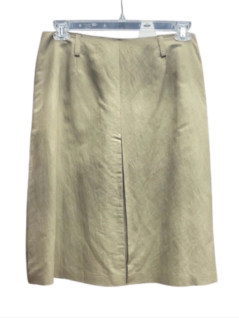 NWT Talbots Green Linen-Blend Knee-Length A-Line Skirt Sz 12P
